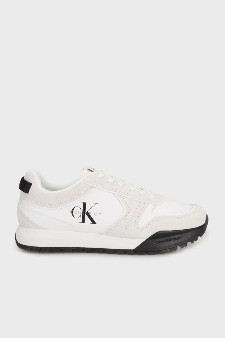 Calvin Klein Hakiki Deri Süet YM0YM0146101W Erkek Ayakkabı YM0YM01461 01W BEYAZ - Calvin Klein