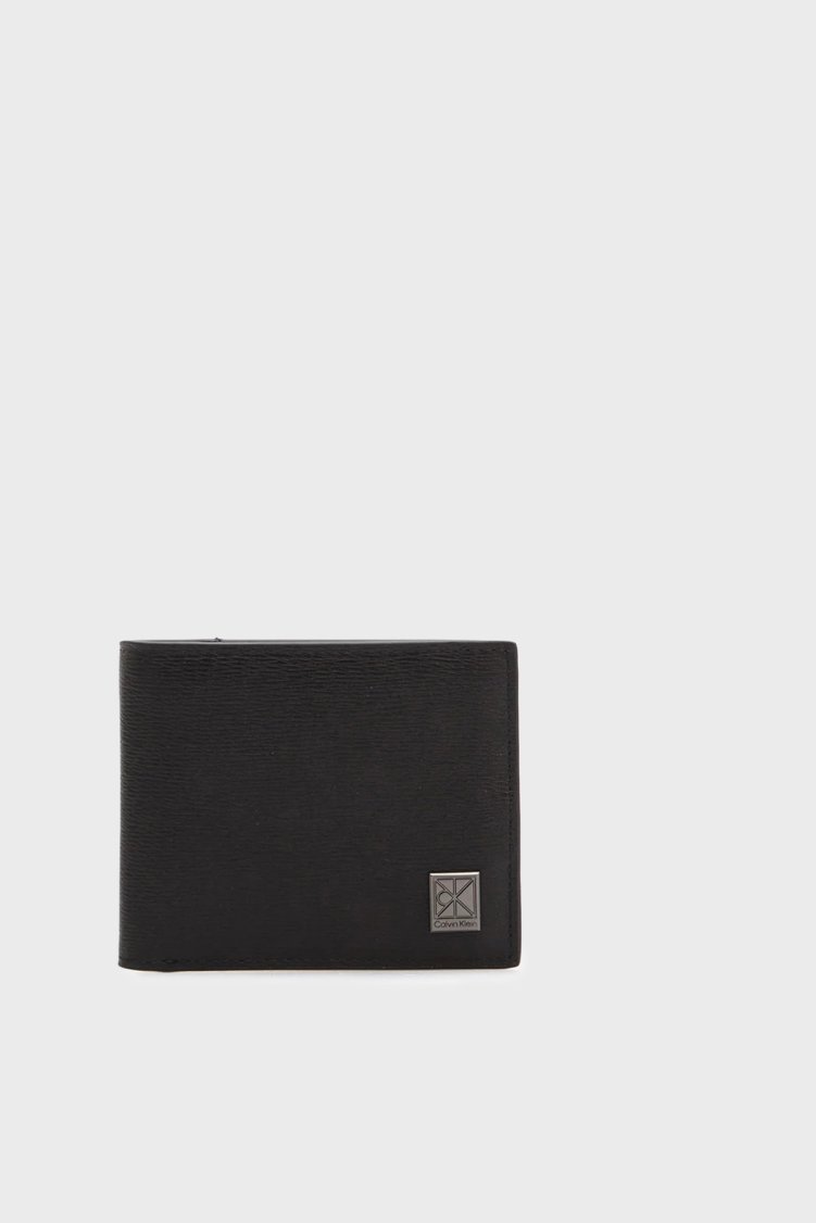Calvin Klein Hardware Emblem Deri Logolu LV04D1166GUB1 Erkek Cüzdan LV04D1166G UB1 SİYAH - Calvin Klein