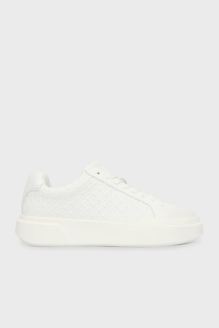 Calvin Klein Kabartma Logolu Sneaker YW0YW020580LB Bayan Ayakkabı YW0YW02058 0LB BEYAZ - Calvin Klein