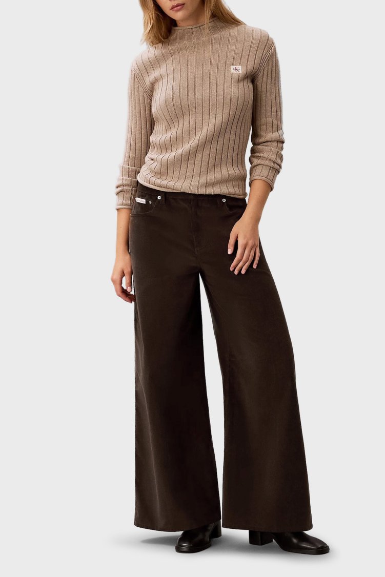 Calvin Klein Kadın Pantolon LV047H622G WFM Kahve - Calvin Klein