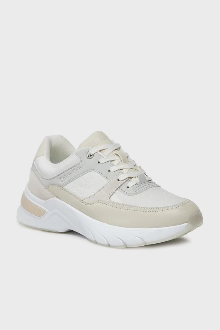 Calvin Klein Kalın Tabanlı Deri Sneaker HW0HW018690F9 Kadın Ayakkabı HW0HW01869 0F9 Ekru-Beyaz - Calvin Klein (1)