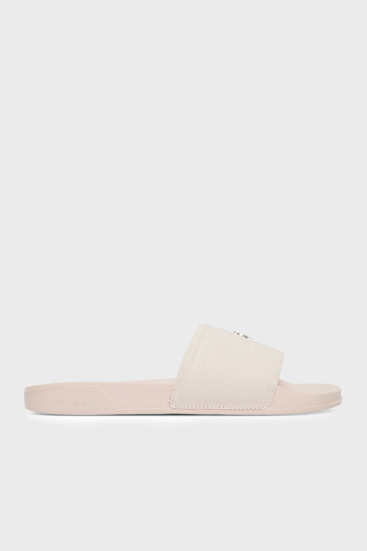 Calvin Klein Kanvas Logolu HW0HW02960ABH Kadın Terlik HW0HW02960 ABH PUDRA - Calvin Klein