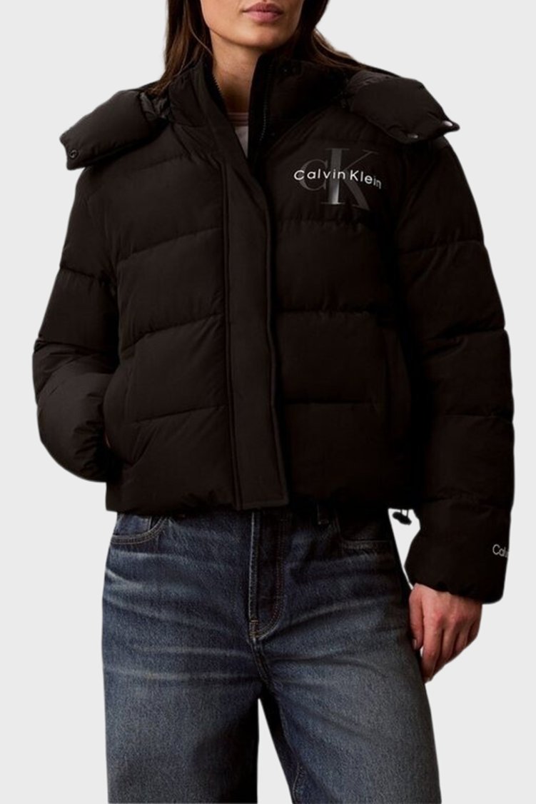Calvin Klein Kapitoneli Çıkarılabilir Kapüşonlu Şişme LV047H506GUB1 Kadın Mont LV047H506G UB1 Siyah - Calvin Klein