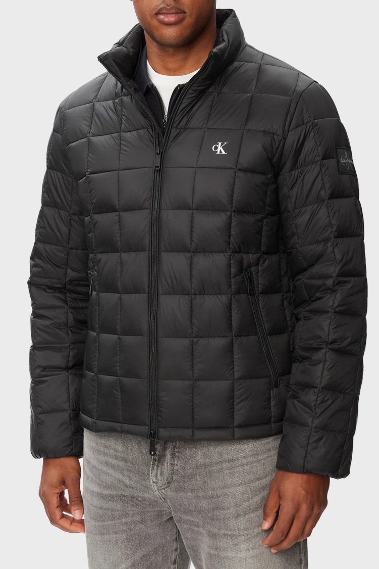 Calvin Klein Kapitoneli Dik Yaka Su İtici LV04RG506GUB1 Erkek Mont LV04RG506G UB1 SİYAH - Calvin Klein