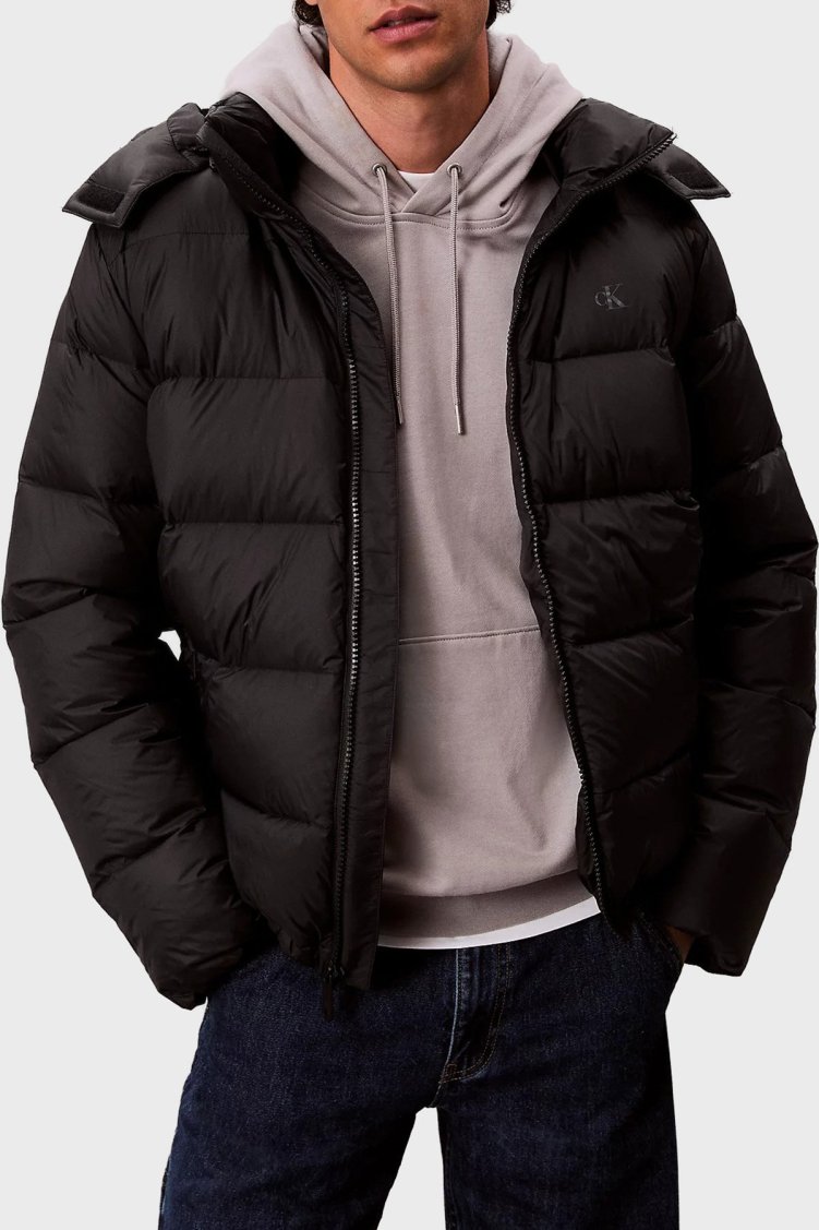 Calvin Klein Kapitoneli Regular Fit Çıkarılabilir Kapüşonlu LV04RC518GUB1 Erkek Mont LV04RC518G UB1 SİYAH - Calvin Klein