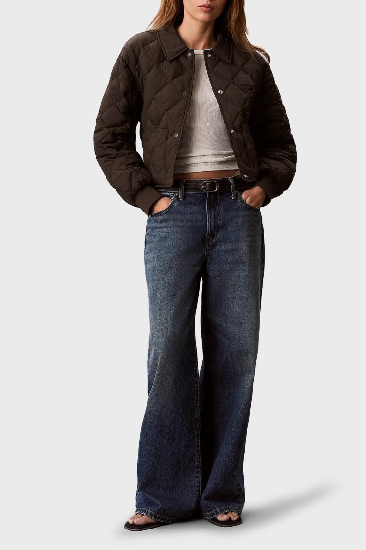 Calvin Klein Kapitoneli Regular Fit Çıtçıt Düğmeli LV047G509GTO2 Kadın Mont LV047G509G TO2 KAHVE - Calvin Klein (1)