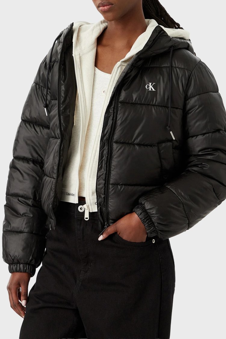 Calvin Klein Kapitoneli Regular Fit Kapüşon Yaka LV047G507GUB1 Kadın Mont LV047G507G UB1 SİYAH - Calvin Klein