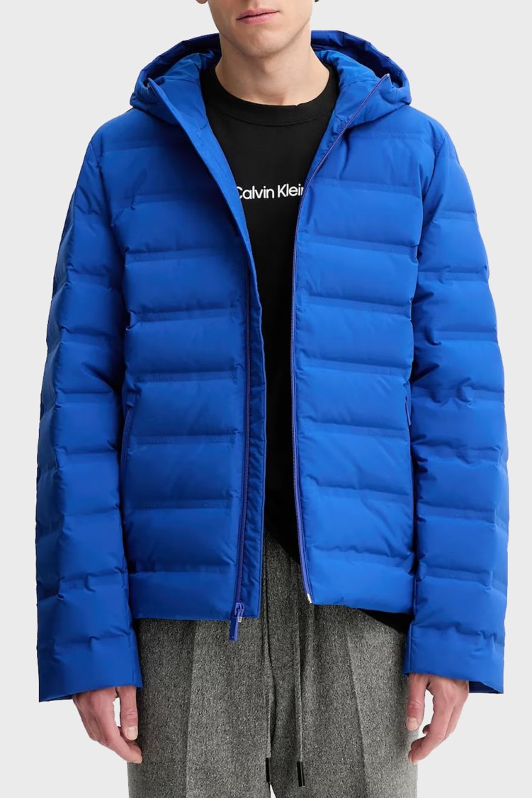 Calvin Klein Kapitoneli Regular Fit Kapüşonlu Şişme LV04LD521GC65 Erkek Mont LV04LD521G C65 MAVİ - Calvin Klein