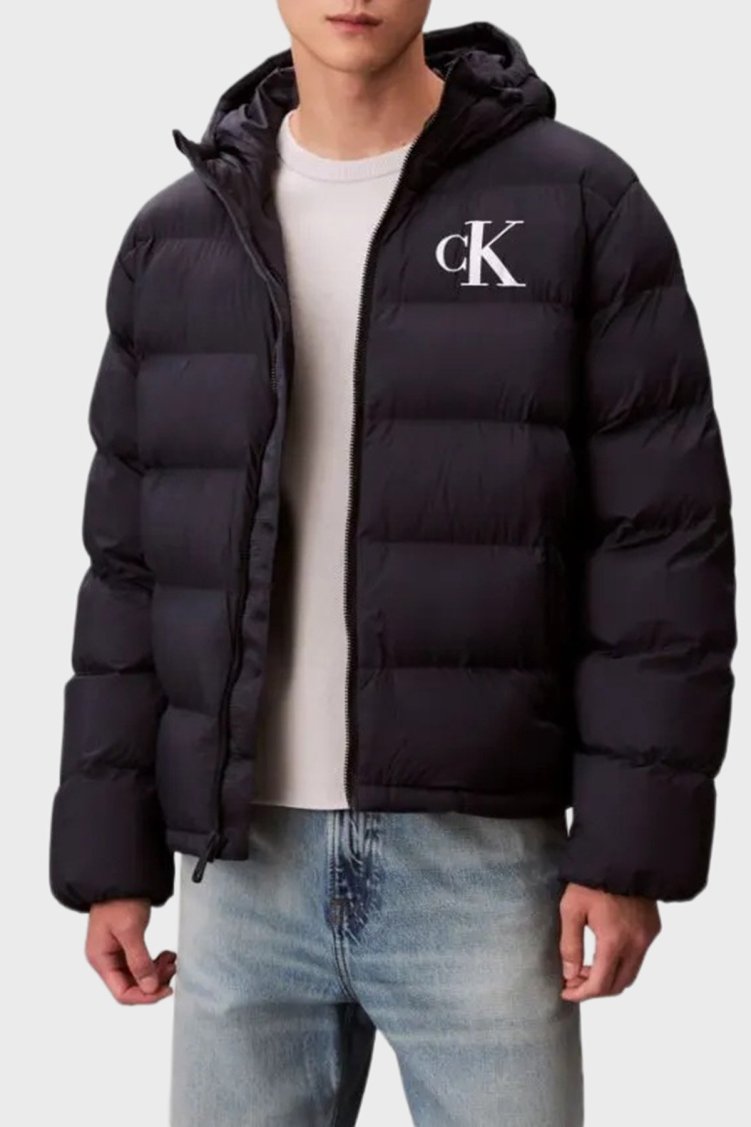 Calvin Klein Kapitoneli Regular Fit Kapüşonlu Yaka Şişme LV04RD528GCEF Erkek Mont LV04RD528G CEF LACİVERT - Calvin Klein