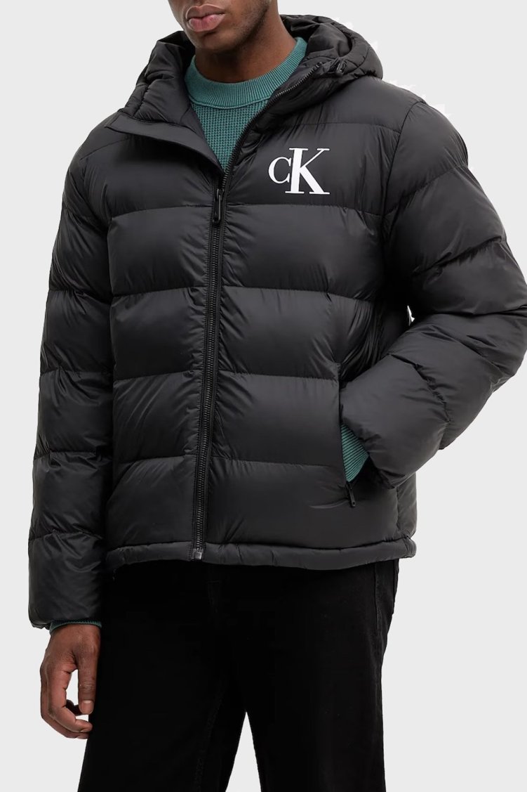 Calvin Klein Kapitoneli Regular Fit Kapüşonlu Yaka Şişme LV04RD528GUB1 Erkek Mont LV04RD528G UB1 SİYAH - Calvin Klein