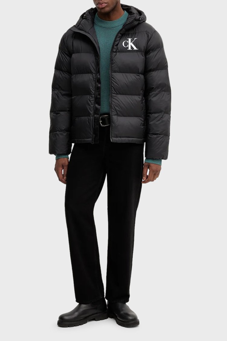 Calvin Klein Kapitoneli Regular Fit Kapüşonlu Yaka Şişme LV04RD528GUB1 Erkek Mont LV04RD528G UB1 SİYAH - Calvin Klein (1)