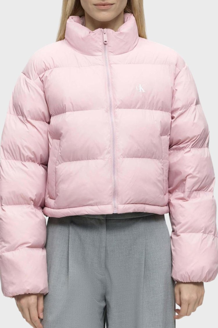 Calvin Klein Kapitoneli Su İtici Dik Yaka Şişme LV047H503GXPF Kadın Mont LV047H503G XPF Pudra - Calvin Klein