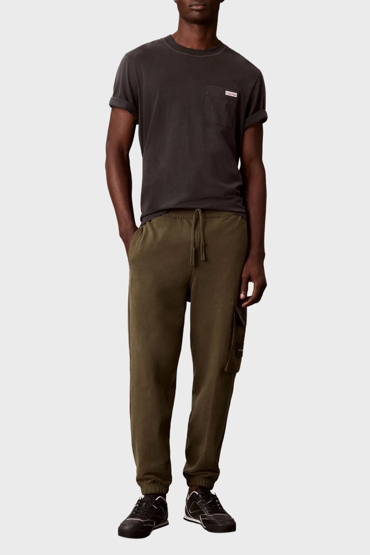 Calvin Klein Kargo Cepli Regular Fit Lastikli Paça LV04RJ204GLI1 Erkek Pantolon LV04RJ204G LI1 Haki - Calvin Klein (1)