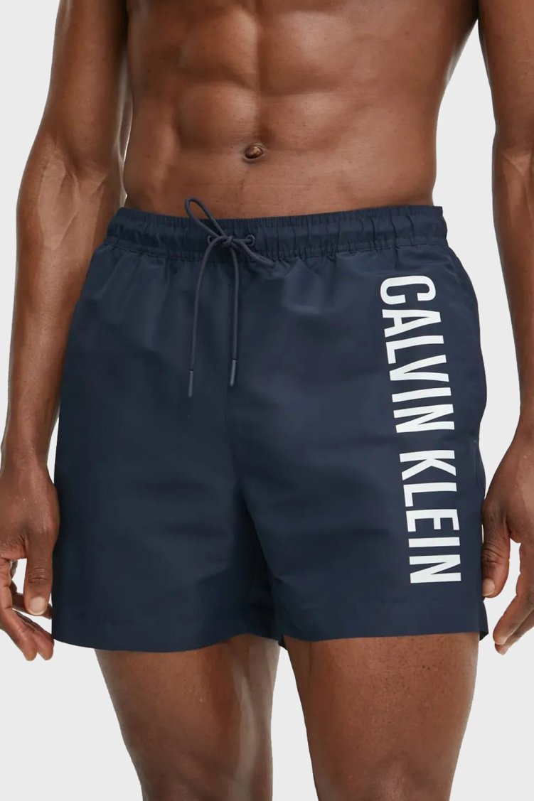 Calvin Klein Logo Baskılı Regular Fit Lastikli Bel KM0KM01092CEF Erkek Mayo Short KM0KM01092 CEF LACİVERT - Calvin Klein (1)