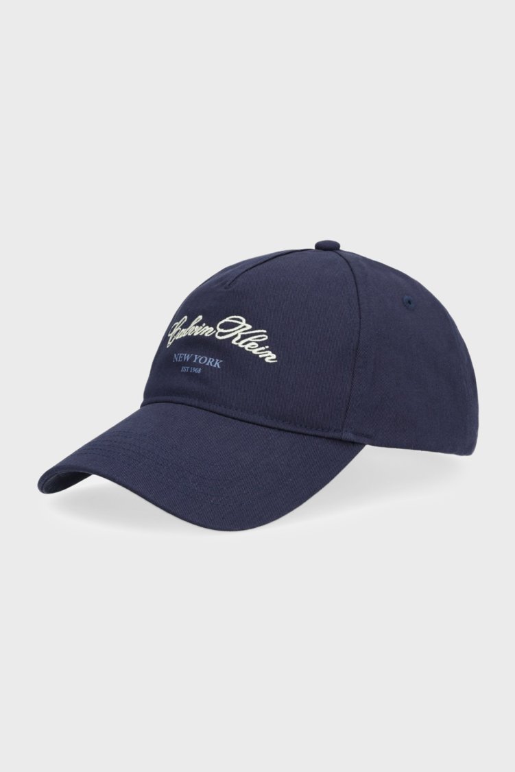 Calvin Klein Logo Detaylı % 100 Pamuk LV04F5085GVEK Bayan Şapka LV04F5085G VEK LACİVERT - Calvin Klein