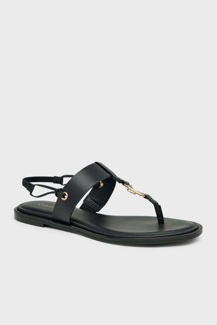 Calvin Klein Logo Detaylı Parmak Arası HW0HW029260GJ Kadın Sandalet HW0HW02926 0GJ SİYAH - Calvin Klein