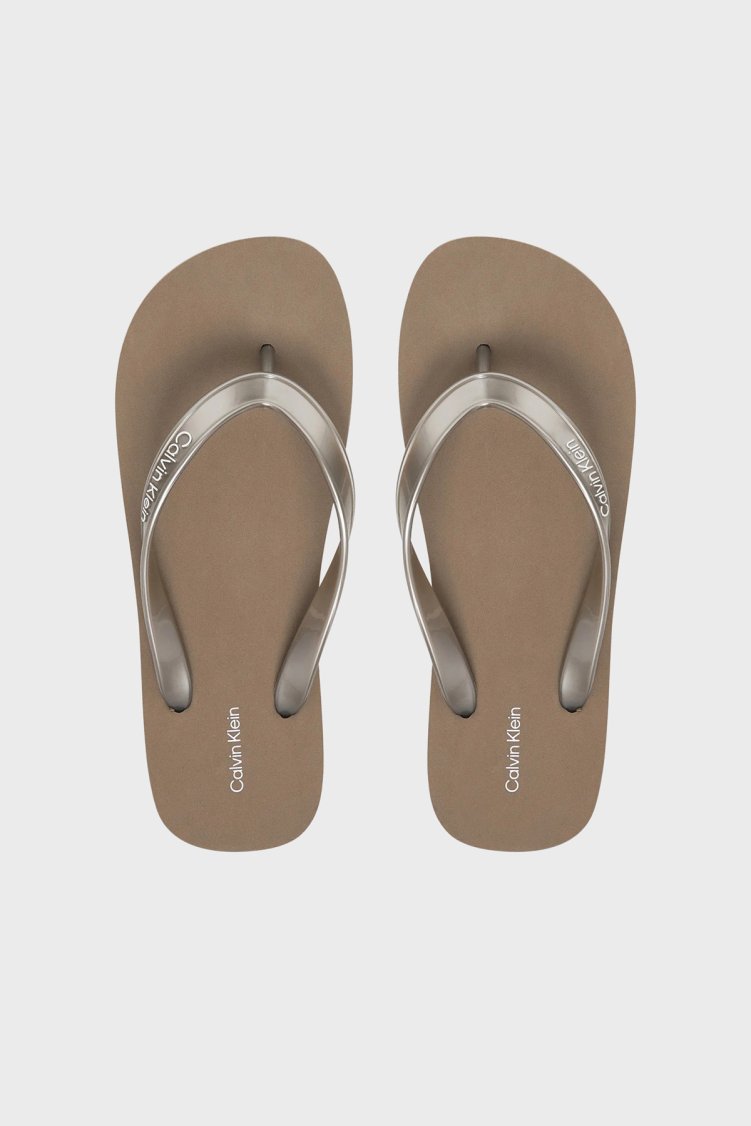 Calvin Klein Logo Detaylı Parmak Arası HW0HW03120PBO Kadın Terlik HW0HW03120 PBO GRİ - Calvin Klein (1)
