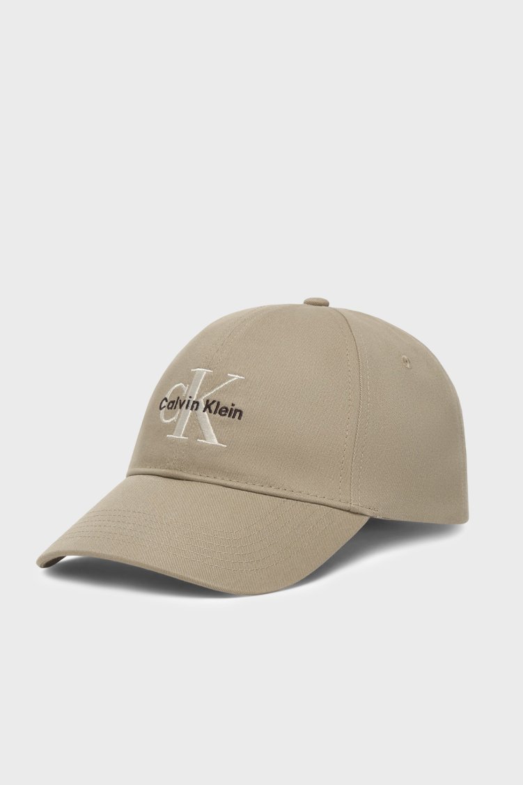 Calvin Klein Logo İşlemeli % 100 Pamuk LV04G5004GPBF Erkek Şapka LV04G5004G PBF TOPRAK - Calvin Klein