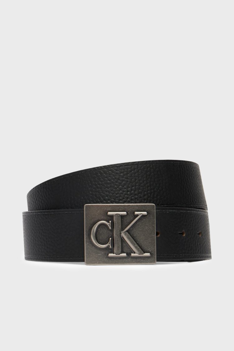 Calvin Klein Logolu % 100 Deri LV04D7111GV8L Erkek Kemer LV04D7111G V8L SİYAH - Calvin Klein