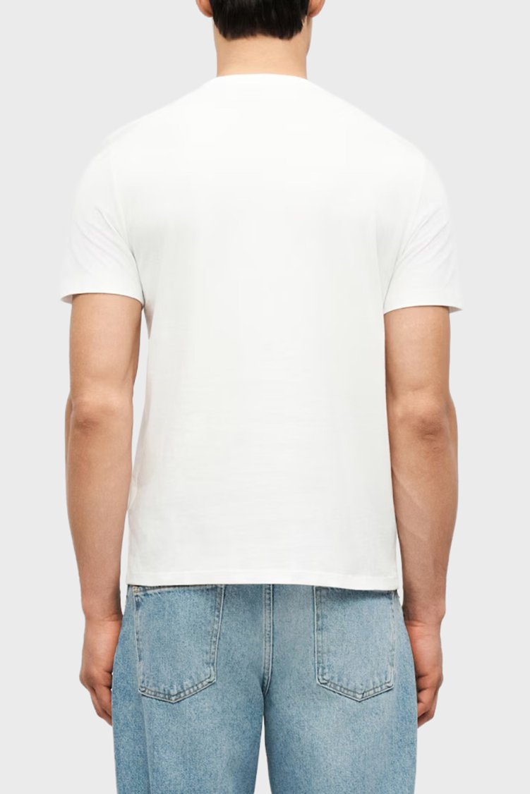 Calvin Klein Logolu % 100 Pamuk Bisiklet Yaka LV14RF803GYAF Erkek T Shirt LV14RF803G YAF BEYAZ - Calvin Klein (1)