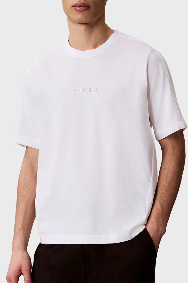 Calvin Klein Logolu % 100 Pamuk Regular Fit Bisiklet Yaka LVGMS6K100100 Erkek T Shirt LVGMS6K100 100 BEYAZ - Calvin Klein