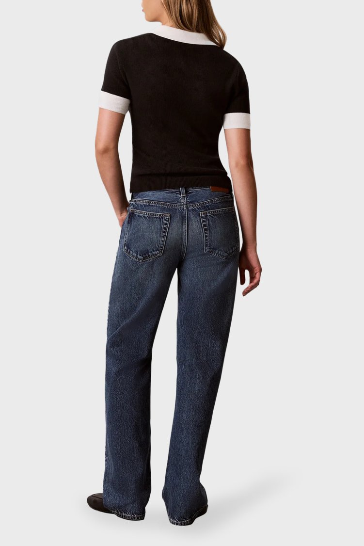 Calvin Klein Logolu % 100 Pamuk Regular Fit LV047G308GUB1 Kadın Polo LV047G308G UB1 SİYAH - Calvin Klein (1)