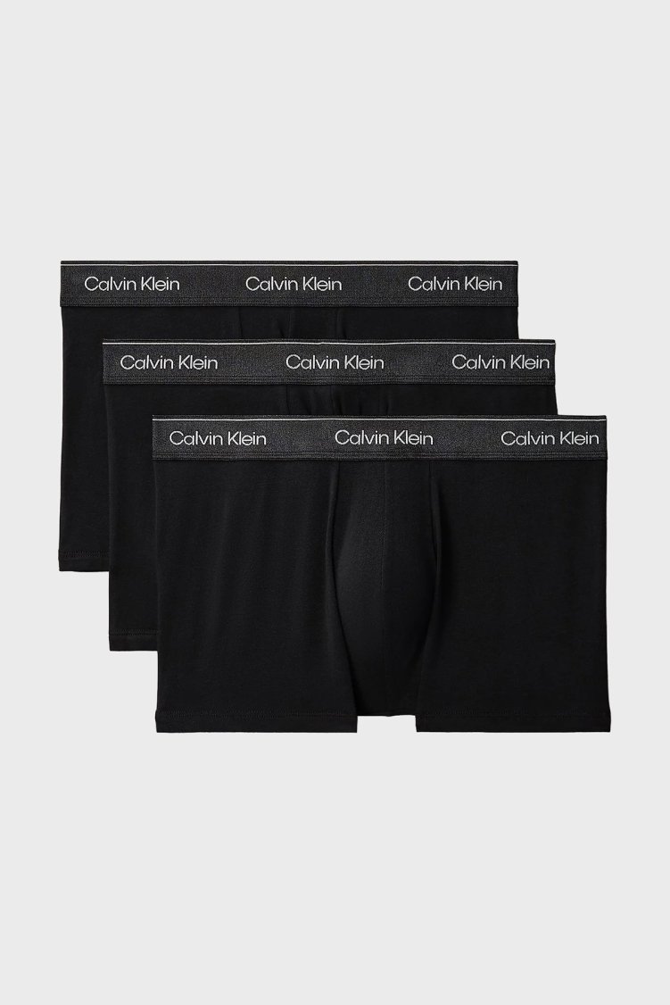 Calvin Klein Logolu 3 Pack LV00NB4575UB1 Erkek Boxer LV00NB4575 UB1 SİYAH - Calvin Klein