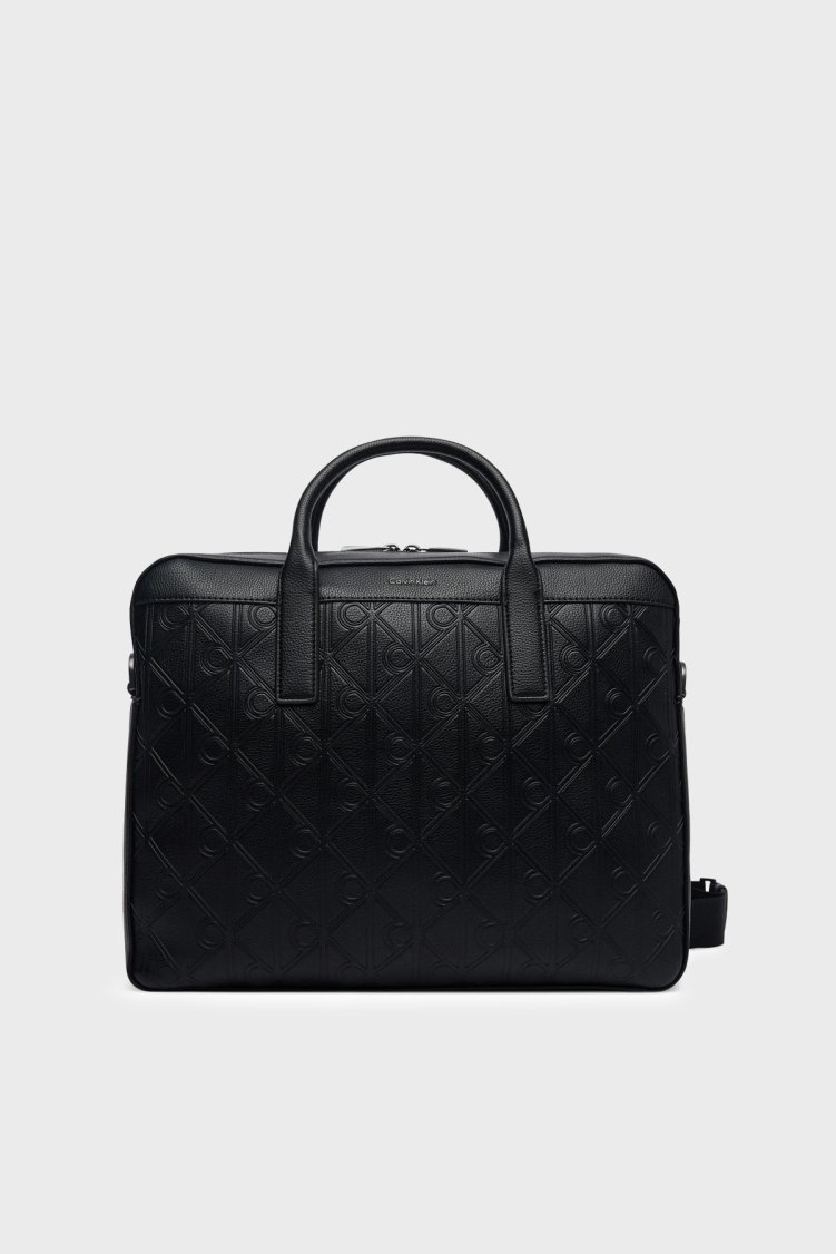 Calvin Klein Logolu Ayarlanabilir Askılı 14 inç LV04D3561GUB1 Erkek Çanta LV04D3561G UB1 Siyah - Calvin Klein
