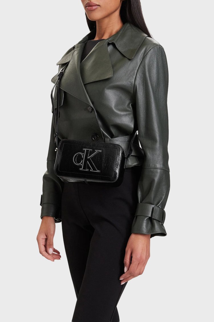 Calvin Klein Logolu Ayarlanabilir Askılı LV04F3685GUB1 Kadın Çanta LV04F3685G UB1 Siyah - Calvin Klein (1)