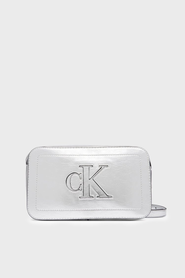 Calvin Klein Logolu Ayarlanabilir Askılı LV04F3896G3JH Kadın Çanta LV04F3896G 3JH Gümüş - Calvin Klein