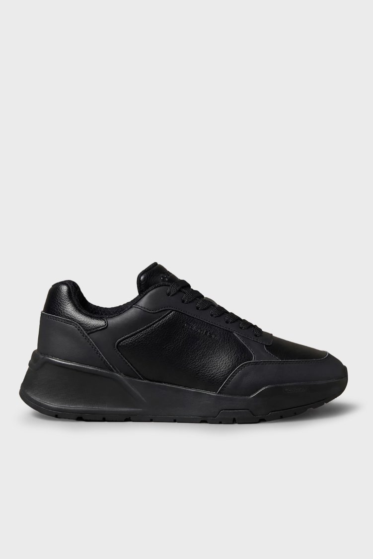 Calvin Klein Logolu Bağcıklı Sneaker HM0HM023090GJ Erkek Ayakkabı HM0HM02309 0GJ Siyah - Calvin Klein