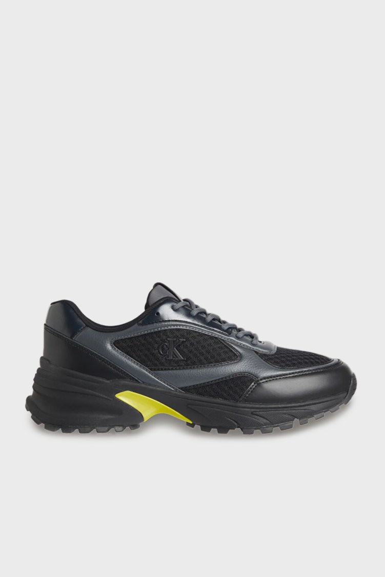 Calvin Klein Logolu Bağcıklı Sneaker YM0YM0145101O Erkek Ayakkabı YM0YM01451 01O SİYAH - Calvin Klein