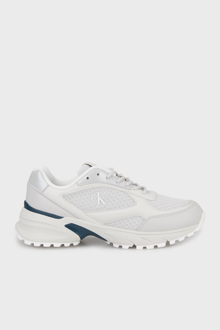 Calvin Klein Logolu Bağcıklı Sneaker YM0YM014510IS Erkek Ayakkabı YM0YM01451 0IS BEYAZ-GRİ - Calvin Klein