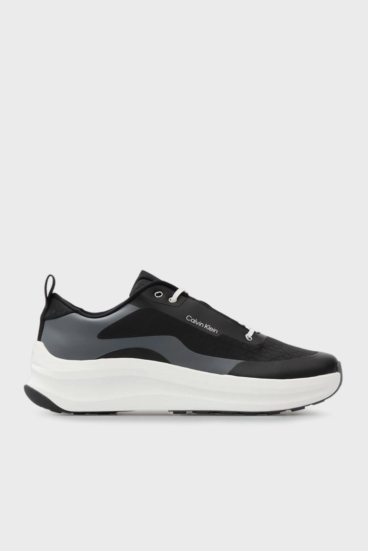Calvin Klein Logolu Bağcıklı Sneaker YM0YM0145601F Erkek Ayakkabı YM0YM01456 01F SİYAH - Calvin Klein