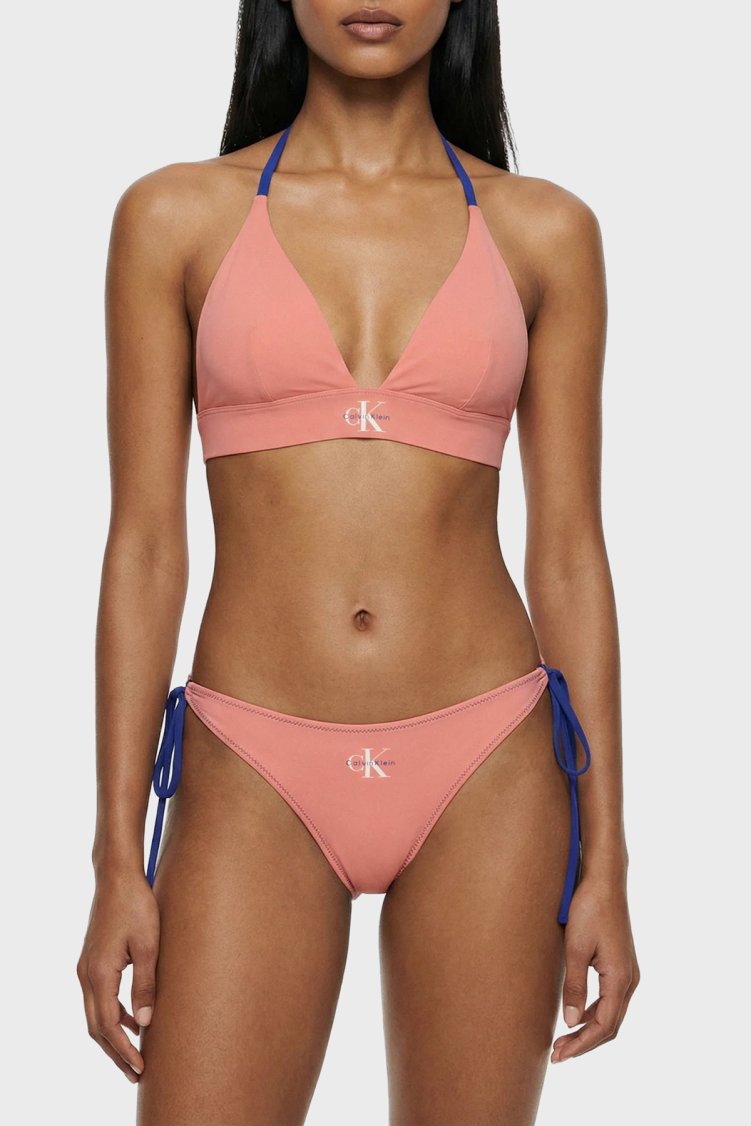 Calvin Klein Logolu Bağlama Detaylı LV00Q61215TJ2 Kadın Bikini Altı LV00Q61215 TJ2 PUDRA - Calvin Klein (1)