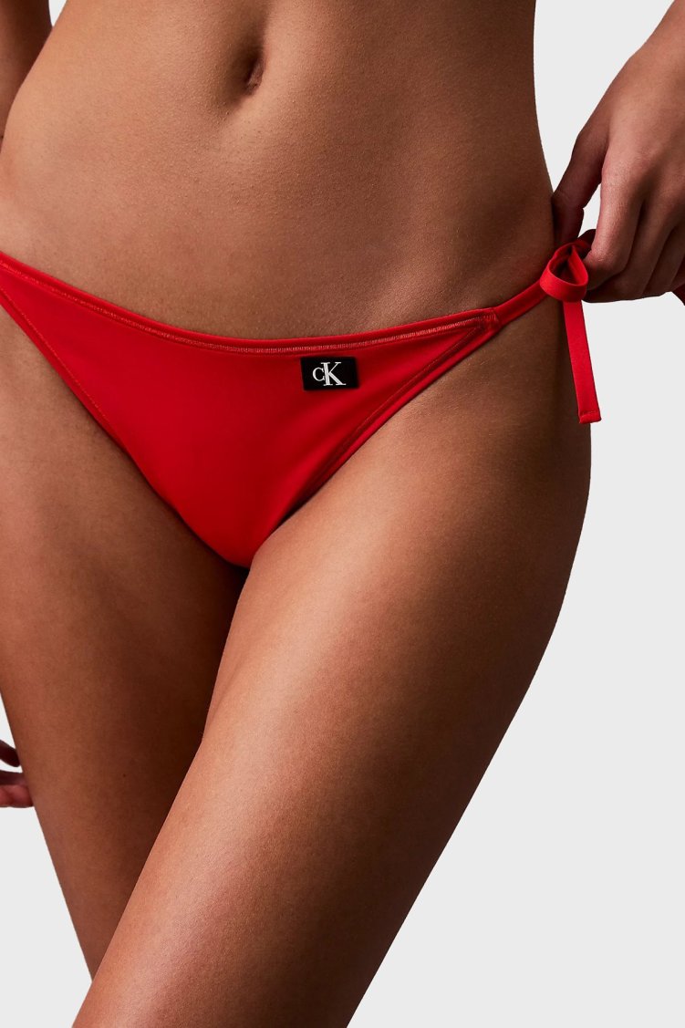 Calvin Klein Logolu Bağlamalı KW0KW02349XM8 Kadın Bikini Altı KW0KW02349 XM8 KIRMIZI - Calvin Klein
