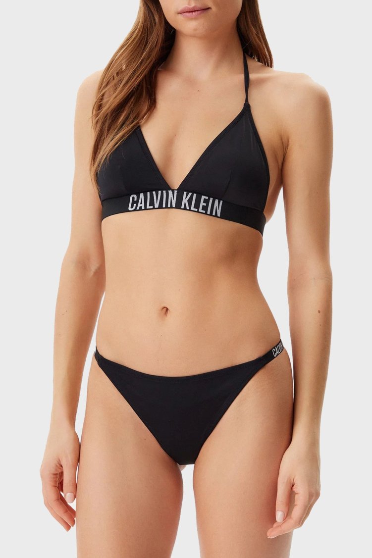 Calvin Klein Logolu Boyundan Bağlamalı KW0KW02854BEH Kadın Bikini Üstü KW0KW02854 BEH SİYAH - Calvin Klein (1)
