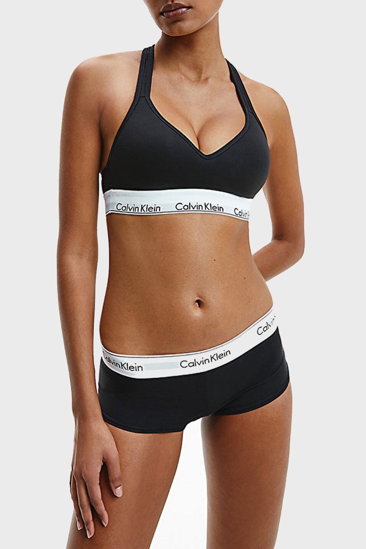 Calvin Klein Logolu Çapraz Sırt Detaylı Pamuklu Bralet 000QF1654E001 Kadın Sütyen 000QF1654E 001 SİYAH - Calvin Klein (1)