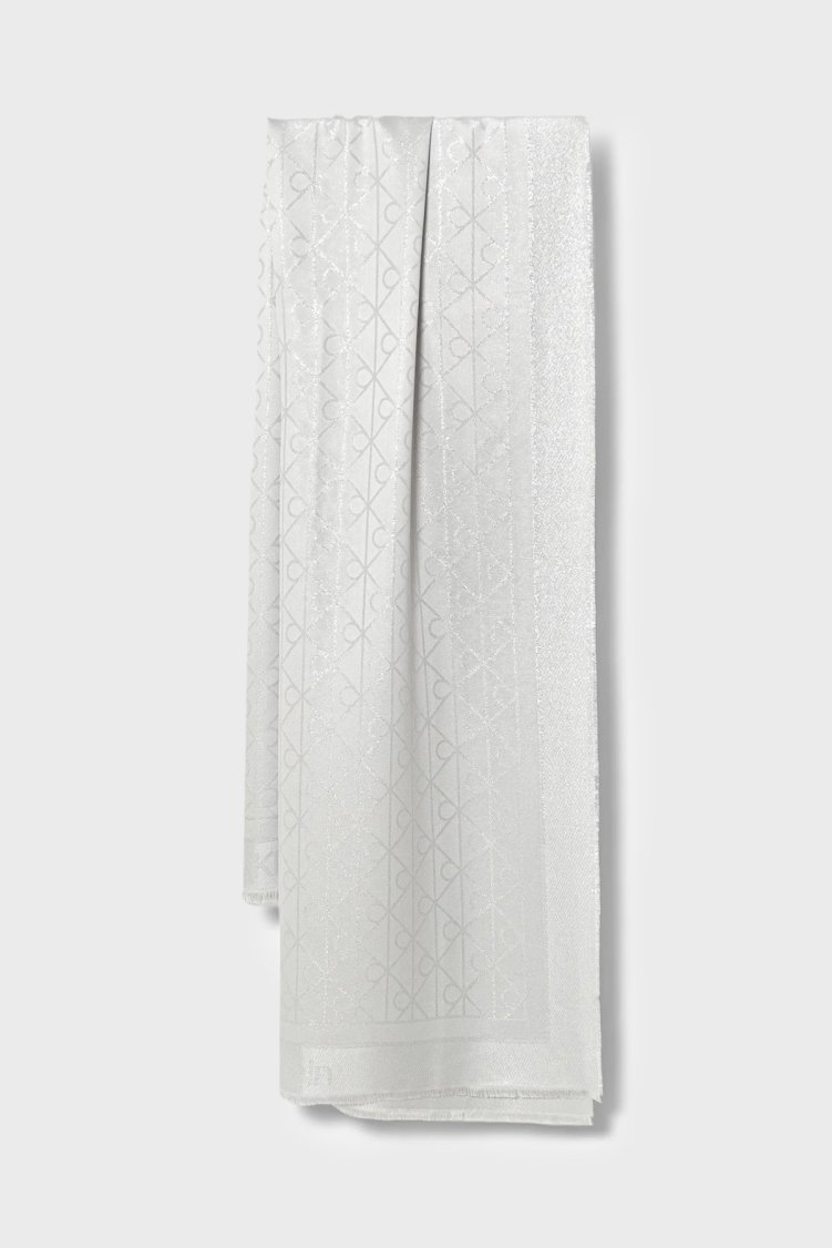Calvin Klein Logolu Çift Taraflı 180 x 70 cm LV04F8062GQBV Kadın Şal LV04F8062G QBV GRİ - Calvin Klein