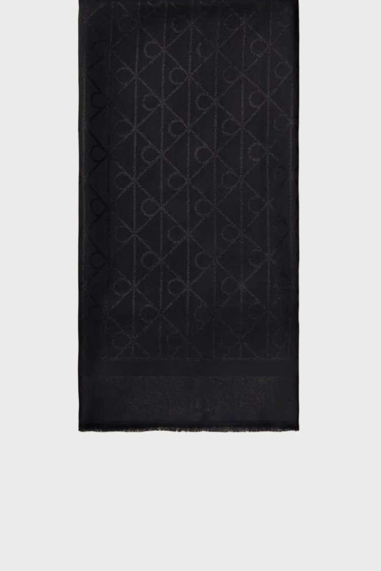Calvin Klein Logolu Çift Taraflı 180 x 70 cm LV04F8062GUB1 Bayan Şal LV04F8062G UB1 SİYAH - Calvin Klein (1)