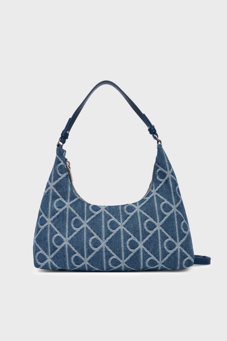 Calvin Klein Logolu Çıkarılabilir Askılı Denim LV04F3431GYBN Bayan Çanta LV04F3431G YBN MAVİ - Calvin Klein