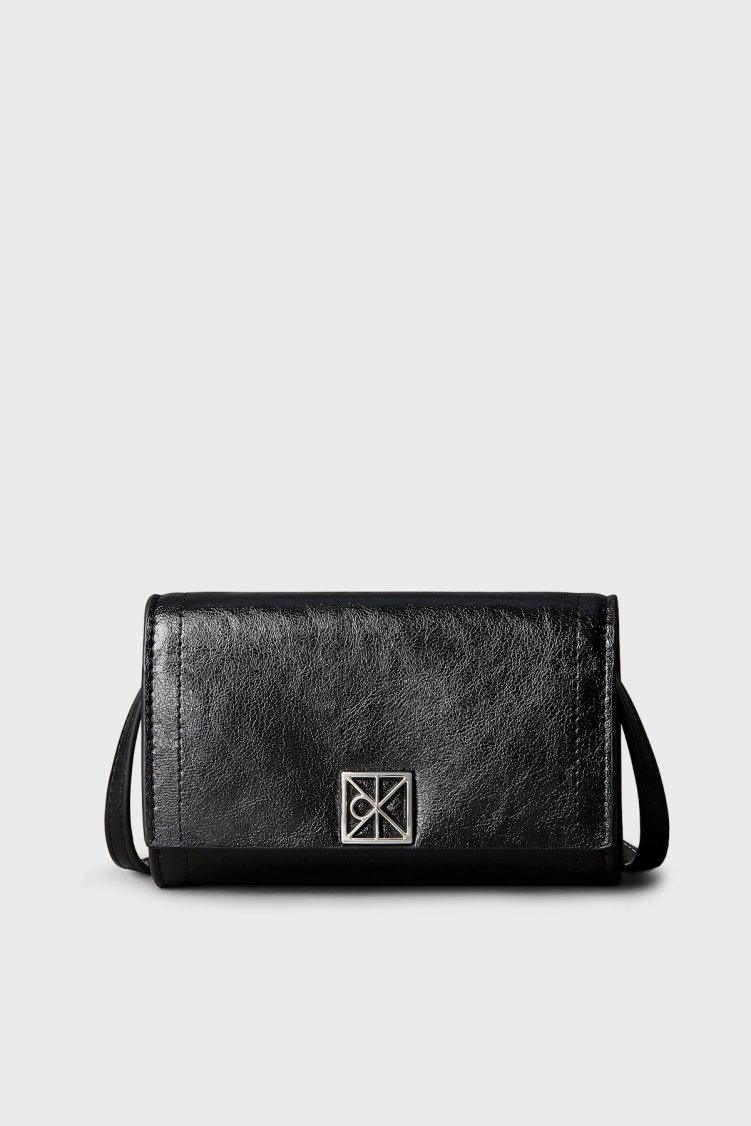 Calvin Klein Logolu Çıkarılabilir Askılı LV04F1218GUB1 Kadın Cüzdan LV04F1218G UB1 Siyah - Calvin Klein