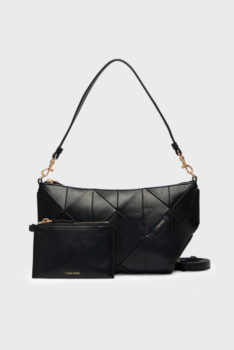 Calvin Klein Logolu Çıkarılabilir Askılı LV04F3546GUB1 Kadın Çanta LV04F3546G UB1 Siyah - Calvin Klein