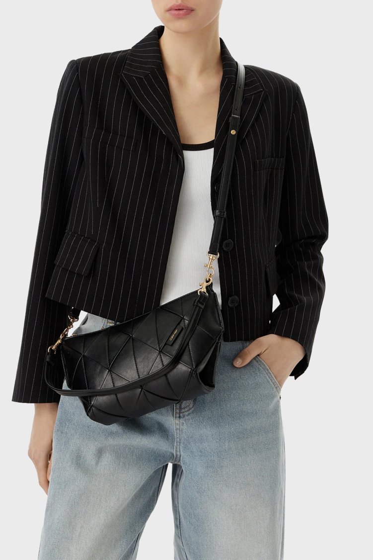 Calvin Klein Logolu Çıkarılabilir Askılı LV04F3546GUB1 Kadın Çanta LV04F3546G UB1 Siyah - Calvin Klein (1)