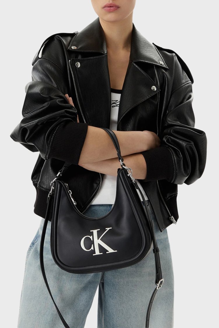 Calvin Klein Logolu Çıkarılabilir Askılı LV04F3561G3L2 Kadın Çanta LV04F3561G 3L2 SİYAH - Calvin Klein (1)