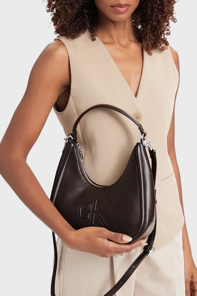 Calvin Klein Logolu Çıkarılabilir Askılı LV04F3561GBAL Kadın Çanta LV04F3561G BAL Kahve - Calvin Klein (1)