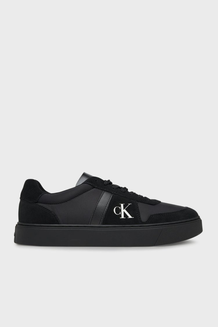 Calvin Klein Logolu Deri Bağcıklı Sneaker YM0YM013950GJ Erkek Ayakkabı YM0YM01395 0GJ SİYAH - Calvin Klein