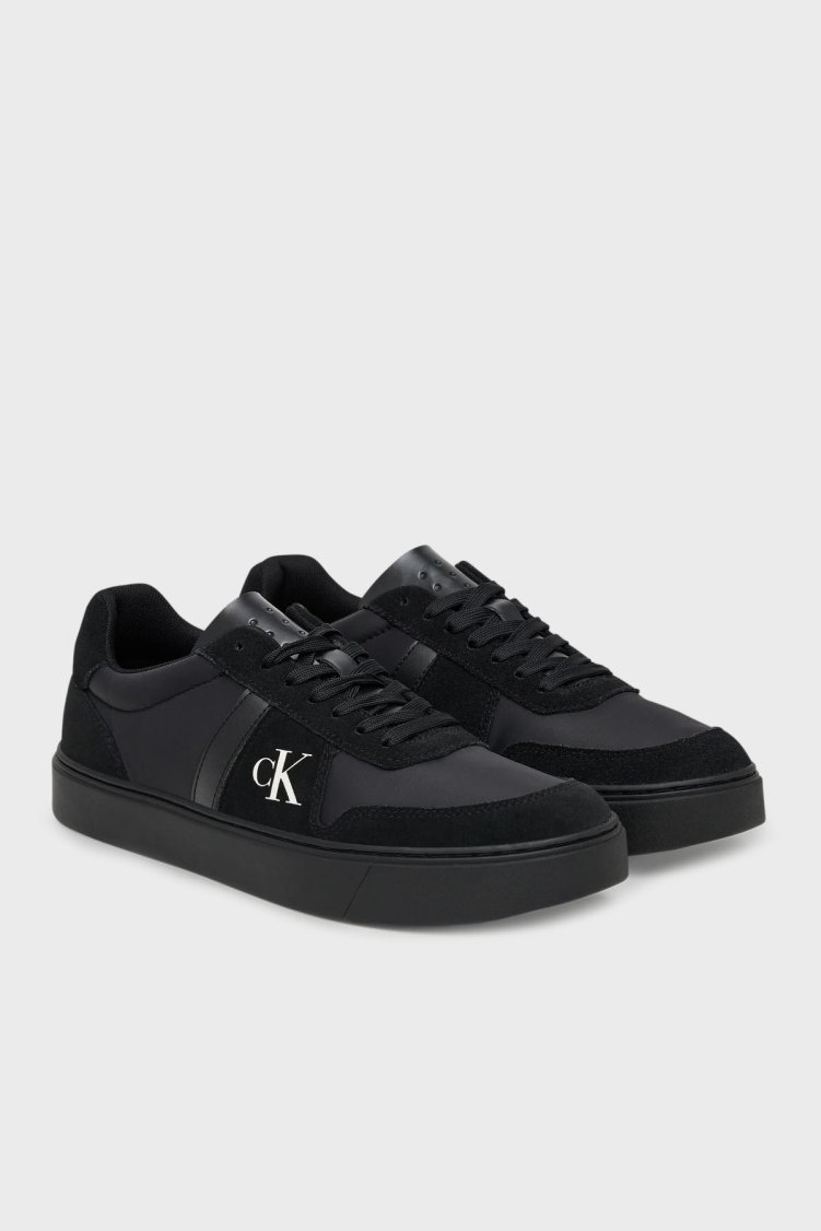 Calvin Klein Logolu Deri Bağcıklı Sneaker YM0YM013950GJ Erkek Ayakkabı YM0YM01395 0GJ SİYAH - Calvin Klein (1)