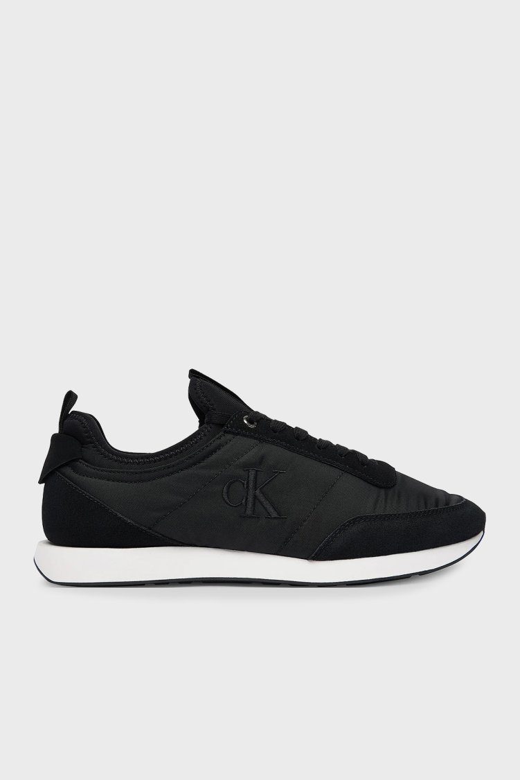 Calvin Klein Logolu Deri Bağcıklı Sneaker YM0YM01414BEH Erkek Ayakkabı YM0YM01414 BEH SİYAH - Calvin Klein