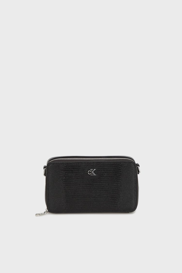 Calvin Klein Logolu Deri Çıkarılabilir Zincir Askılı Portföy LV04F1071GUB1 Bayan Cüzdan LV04F1071G UB1 SİYAH - Calvin Klein